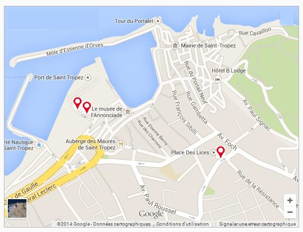 Plan des bornes Saint-Tropez