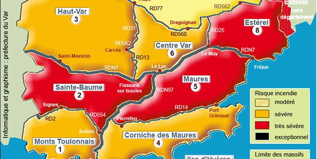 Massifs du Var risque incendie 7 août