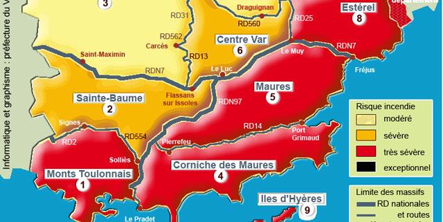 Risque incendie très sévère Var 5 septembre 2015