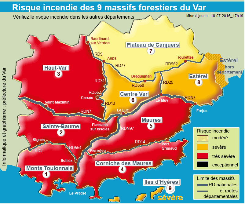 Risque incendie massifs forestiers